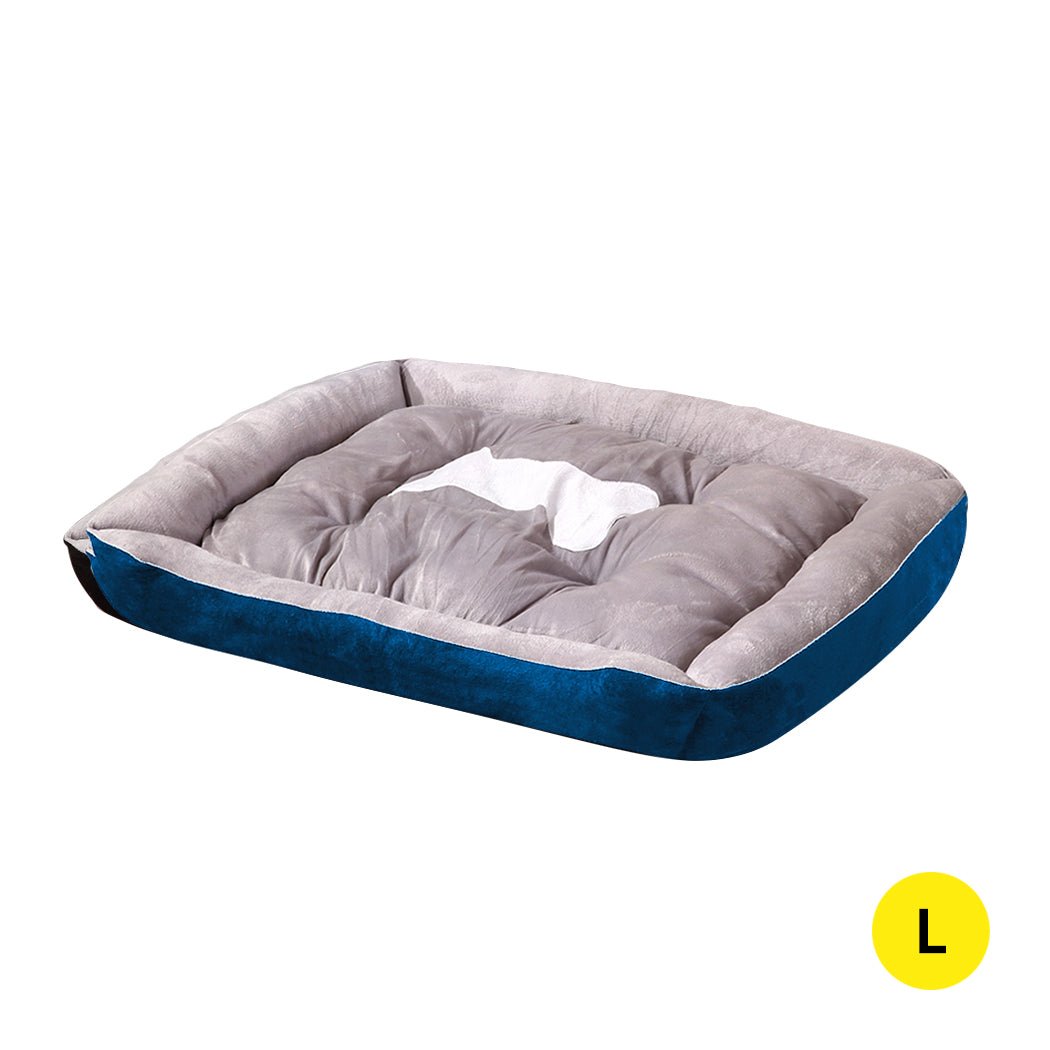 Pet Bed Dog Beds Bedding Mattress Mat Cushion Soft Pad Pads Mats L Navy - Bedzy Australia