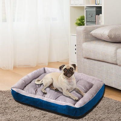 Pet Bed Dog Beds Bedding Mattress Mat Cushion Soft Pad Pads Mats M Navy - Bedzy Australia