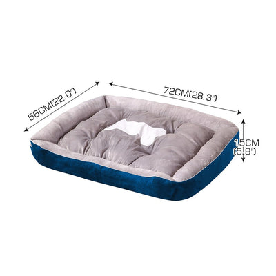Pet Bed Dog Beds Bedding Mattress Mat Cushion Soft Pad Pads Mats M Navy - Bedzy Australia