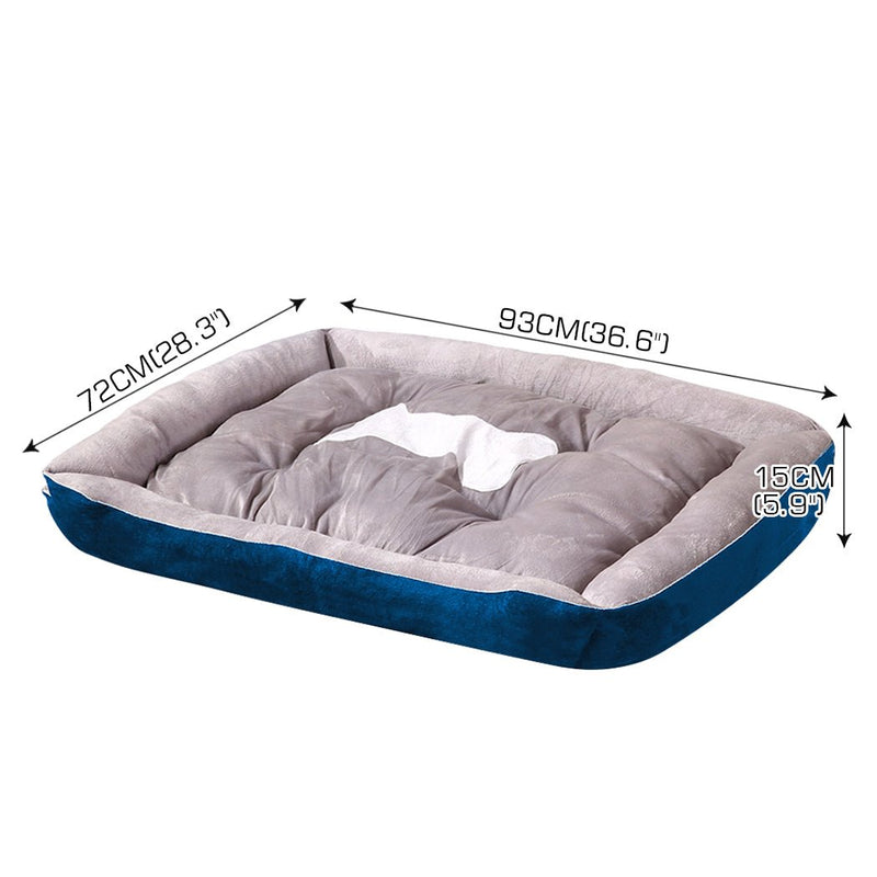 Pet Bed Dog Beds Bedding Mattress Mat Cushion Soft Pad Pads Mats XL Navy - Bedzy Australia
