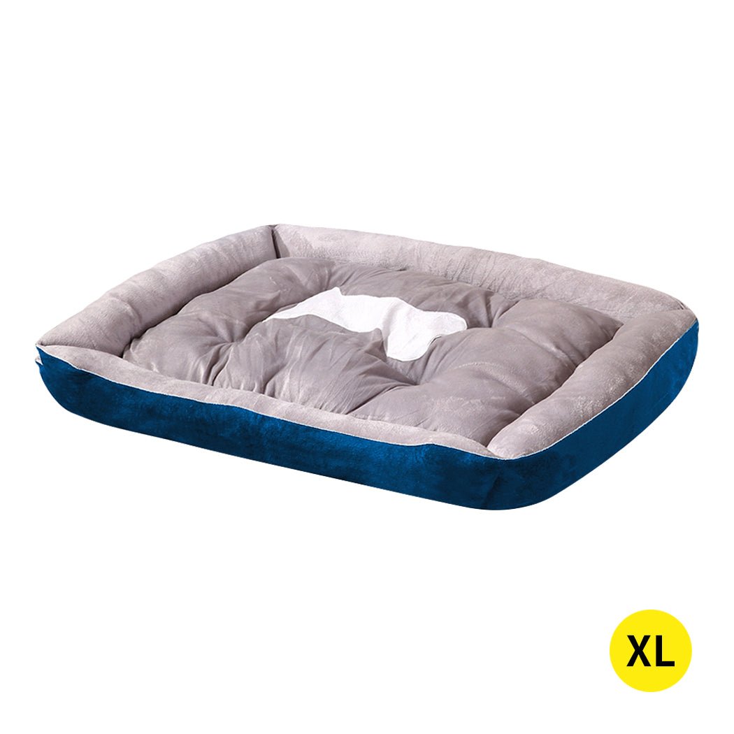 Pet Bed Dog Beds Bedding Mattress Mat Cushion Soft Pad Pads Mats XL Navy - Bedzy Australia
