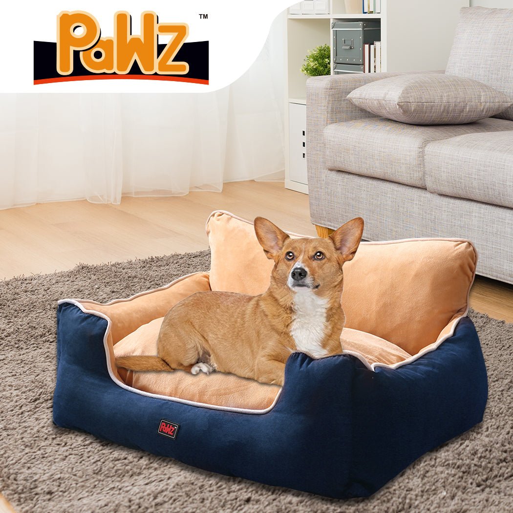 Pet Bed Dog Puppy Beds Cushion Pad Pads Soft Plush Cat Pillow Mat Blue L - Bedzy Australia