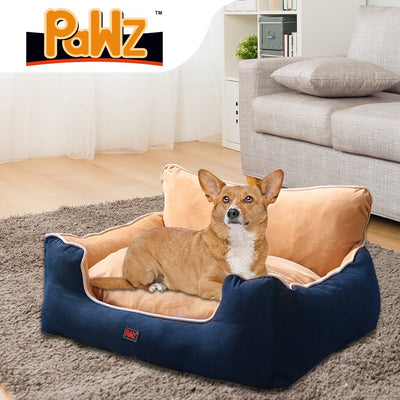Pet Bed Dog Puppy Beds Cushion Pad Pads Soft Plush Cat Pillow Mat Blue L - Bedzy Australia