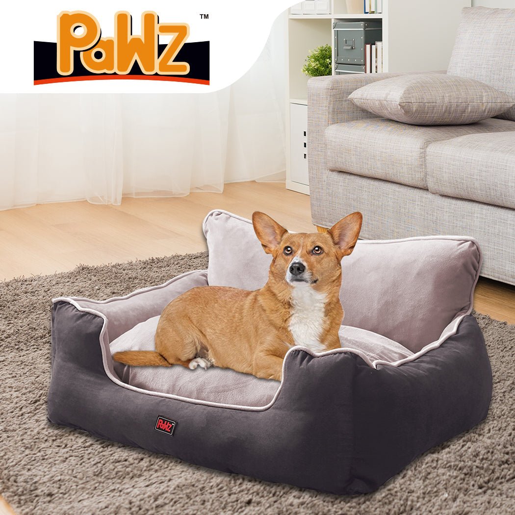 Pet Bed Dog Puppy Beds Cushion Pad Pads Soft Plush Cat Pillow Mat Grey L - Bedzy Australia
