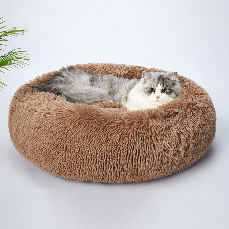 Pet Bed Mattress Dog Beds Bedding Cat Pad Mat Cushion Winter L Brown - Bedzy Australia