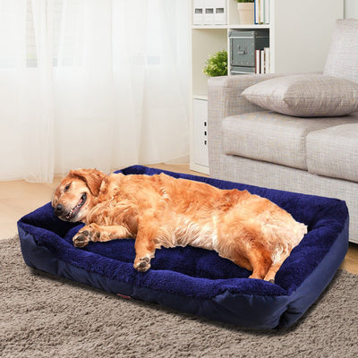Pet Bed Mattress Dog Cat Pad Mat Cushion Soft Winter Warm 2X Large Blue - Bedzy Australia