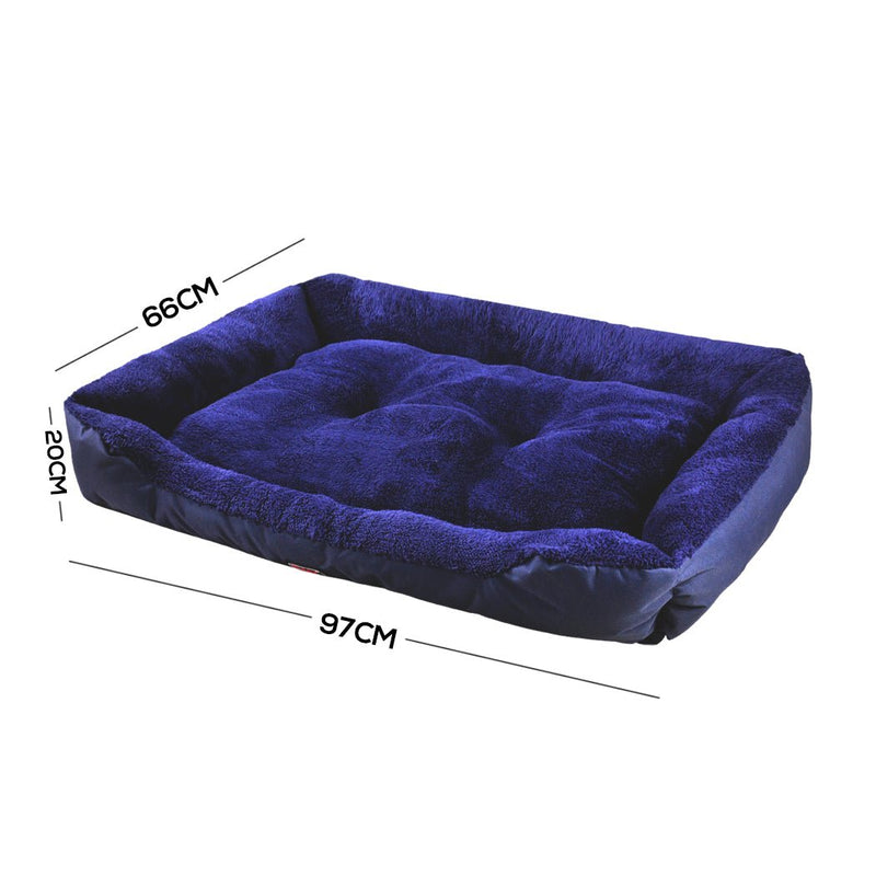 Pet Bed Mattress Dog Cat Pad Mat Cushion Soft Winter Warm 2X Large Blue - Bedzy Australia