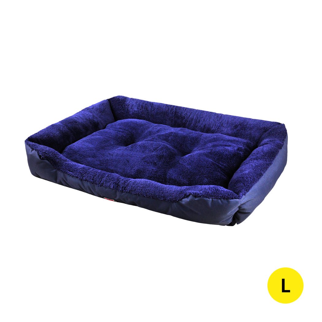 Pet Bed Mattress Dog Cat Pad Mat Cushion Soft Winter Warm Large Blue - Bedzy Australia