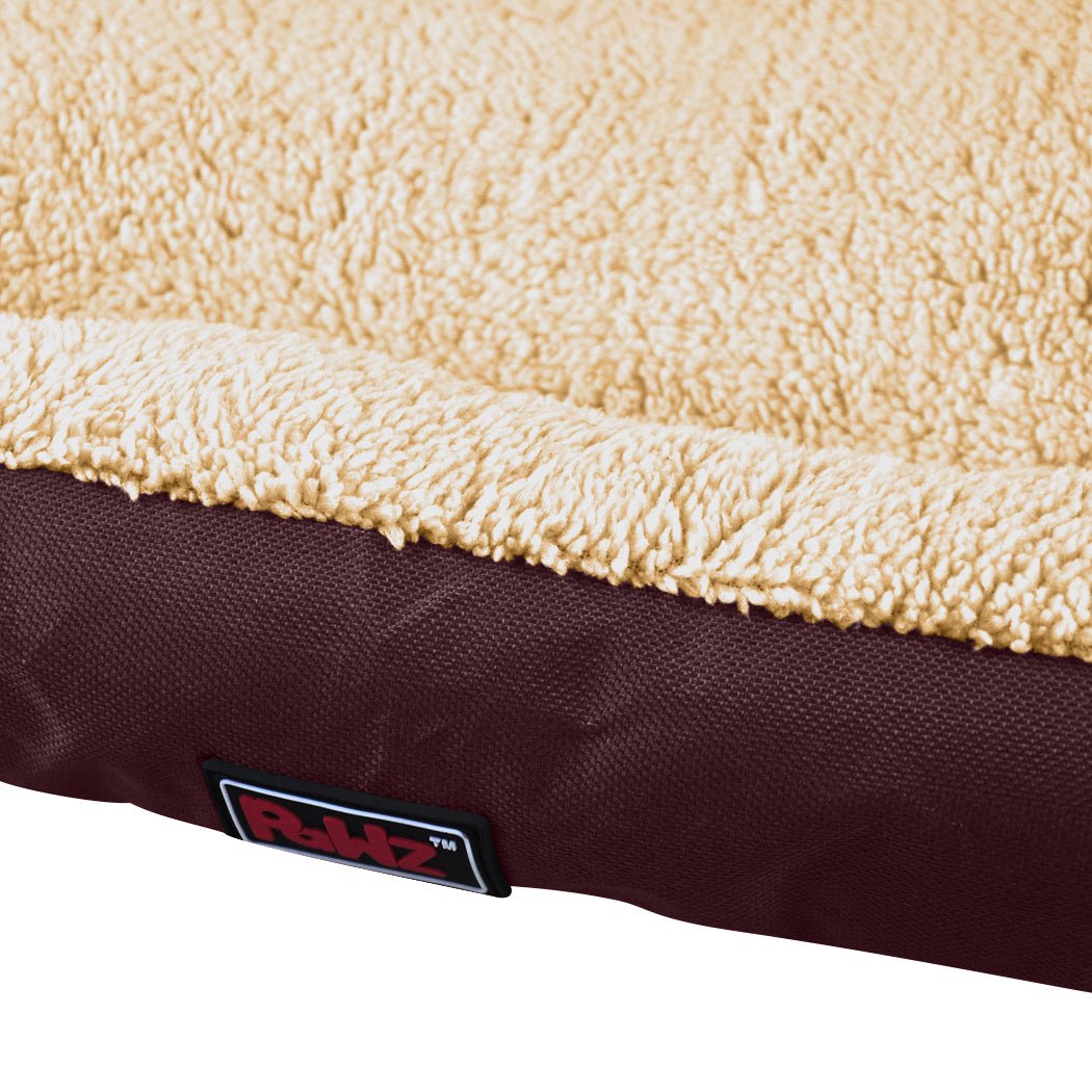 Pet Bed Mattress Dog Cat Pad Mat Cushion Soft Winter Warm Large Brown - Bedzy Australia