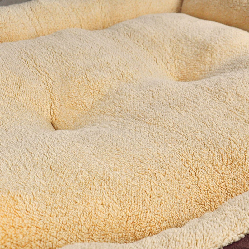Pet Bed Mattress Dog Cat Pad Mat Cushion Soft Winter Warm Large Brown - Bedzy Australia