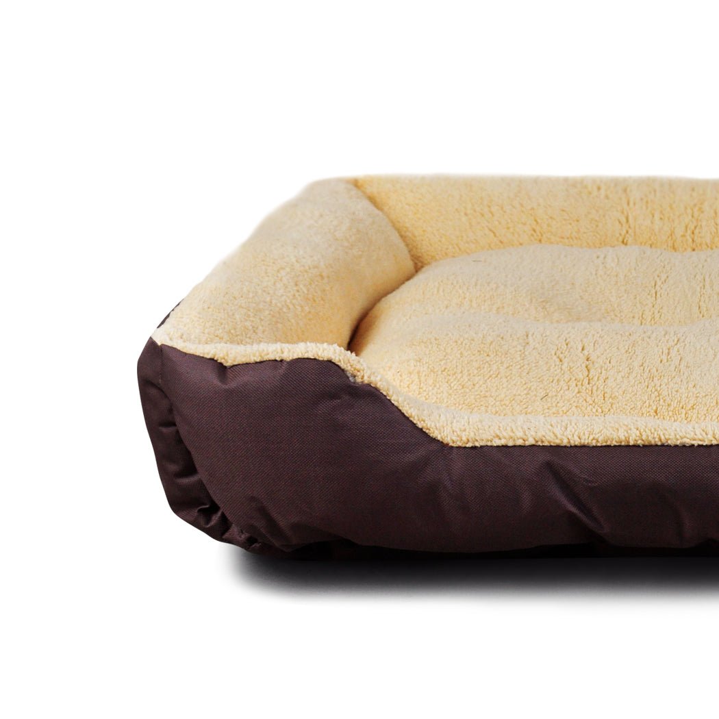 Pet Bed Mattress Dog Cat Pad Mat Cushion Soft Winter Warm Large Brown - Bedzy Australia