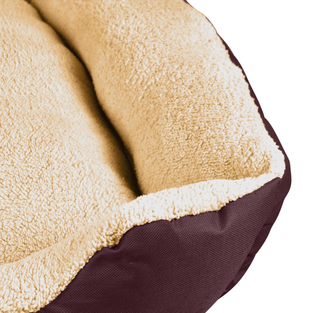 Pet Bed Mattress Dog Cat Pad Mat Cushion Soft Winter Warm Large Brown - Bedzy Australia