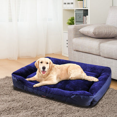 Pet Bed Mattress Dog Cat Pad Mat Cushion Soft Winter Warm X Large Blue - Bedzy Australia