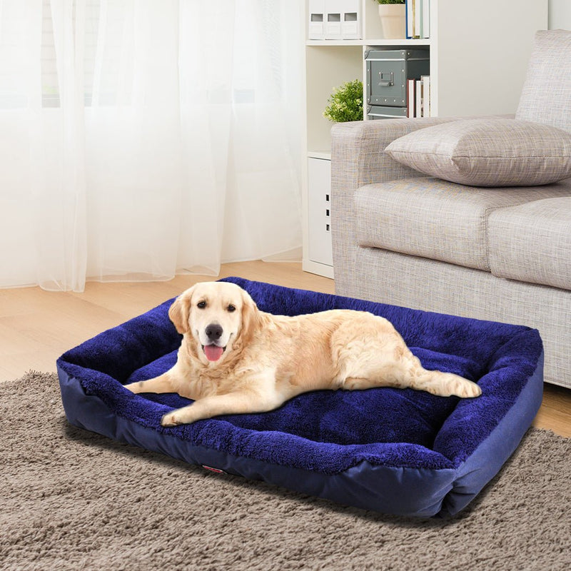 Pet Bed Mattress Dog Cat Pad Mat Cushion Soft Winter Warm X Large Blue - Bedzy Australia