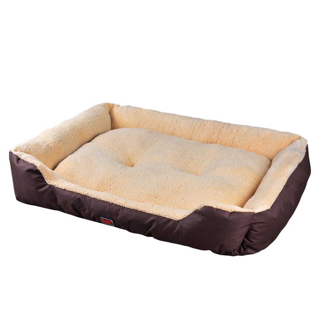Pet Bed Mattress Dog Cat Pad Mat Cushion Soft Winter Warm X Large Brown - Bedzy Australia