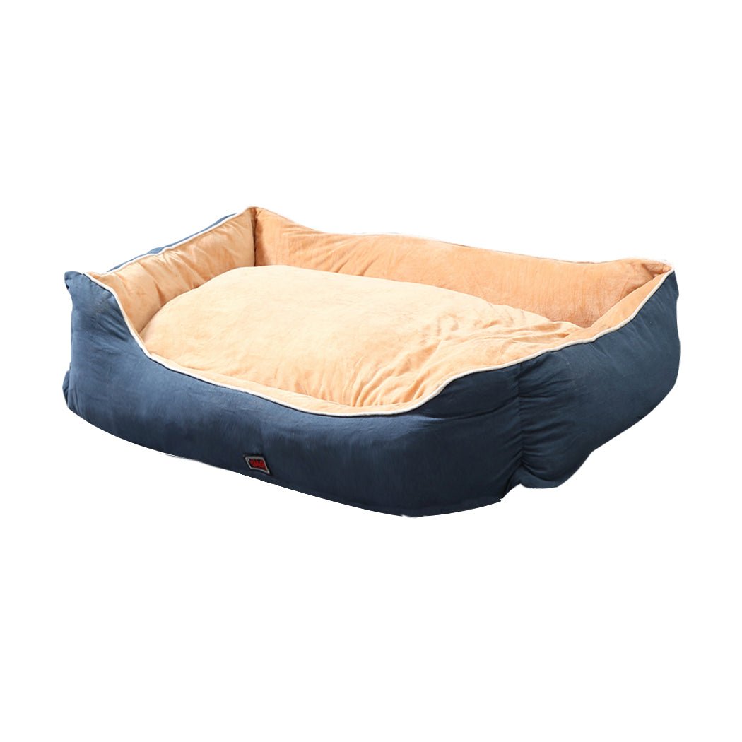Pet Bed Mattress Dog Cat Pad Mat Puppy Cushion Soft Warm Washable L Blue - Bedzy Australia