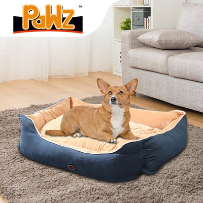Pet Bed Mattress Dog Cat Pad Mat Puppy Cushion Soft Warm Washable L Blue - Bedzy Australia