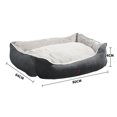 Pet Bed Mattress Dog Cat Pad Mat Puppy Cushion Soft Warm Washable L Grey - Bedzy Australia