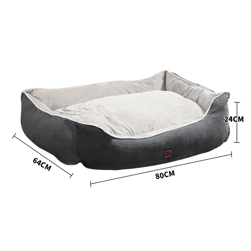 Pet Bed Mattress Dog Cat Pad Mat Puppy Cushion Soft Warm Washable L Grey - Bedzy Australia