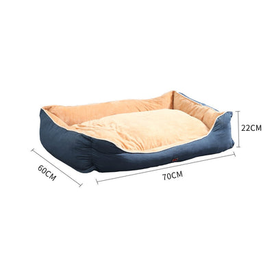 Pet Bed Mattress Dog Cat Pad Mat Puppy Cushion Soft Warm Washable M Blue - Bedzy Australia