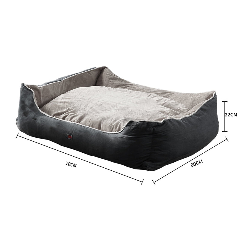 Pet Bed Mattress Dog Cat Pad Mat Puppy Cushion Soft Warm Washable M Grey - Bedzy Australia