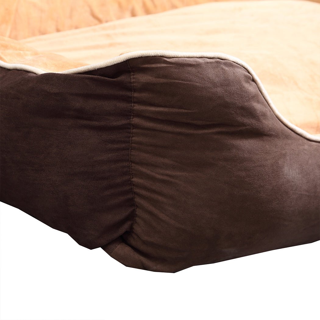Pet Bed Mattress Dog Cat Pad Mat Puppy Cushion Warm Washable 3XL Brown - Bedzy Australia