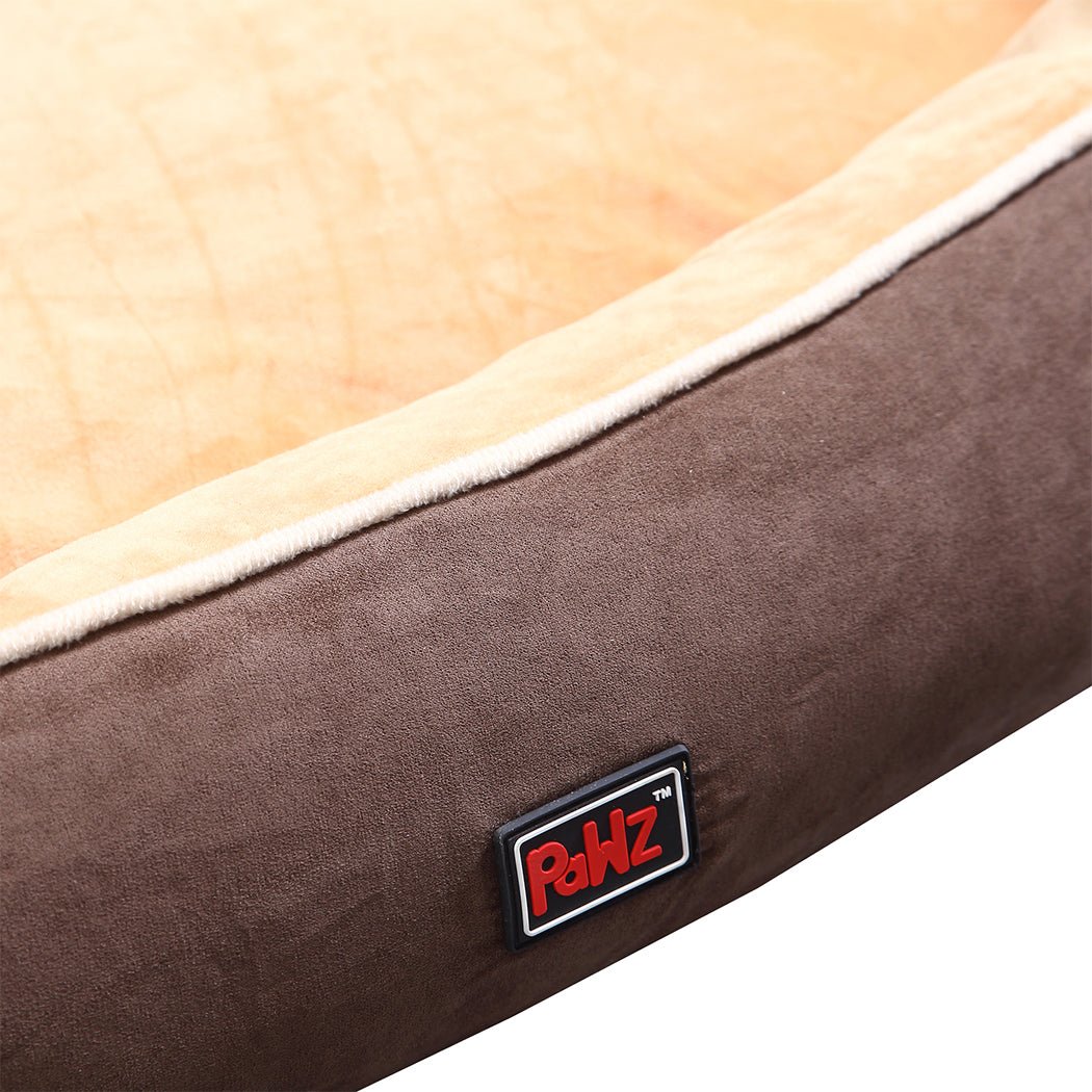 Pet Bed Mattress Dog Cat Pad Mat Puppy Cushion Warm Washable 3XL Brown - Bedzy Australia
