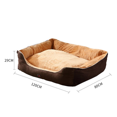 Pet Bed Mattress Dog Cat Pad Mat Puppy Cushion Warm Washable 3XL Brown - Bedzy Australia