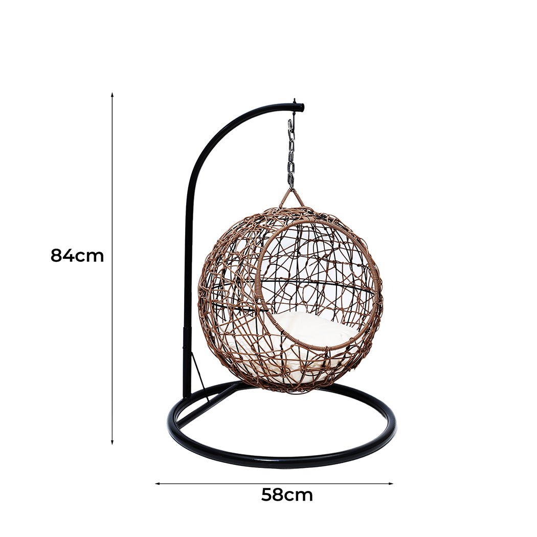 Rattan Cat Beds Elevated Puppy Wicker Hanging Basket Swinging Egg Chair - Bedzy Australia