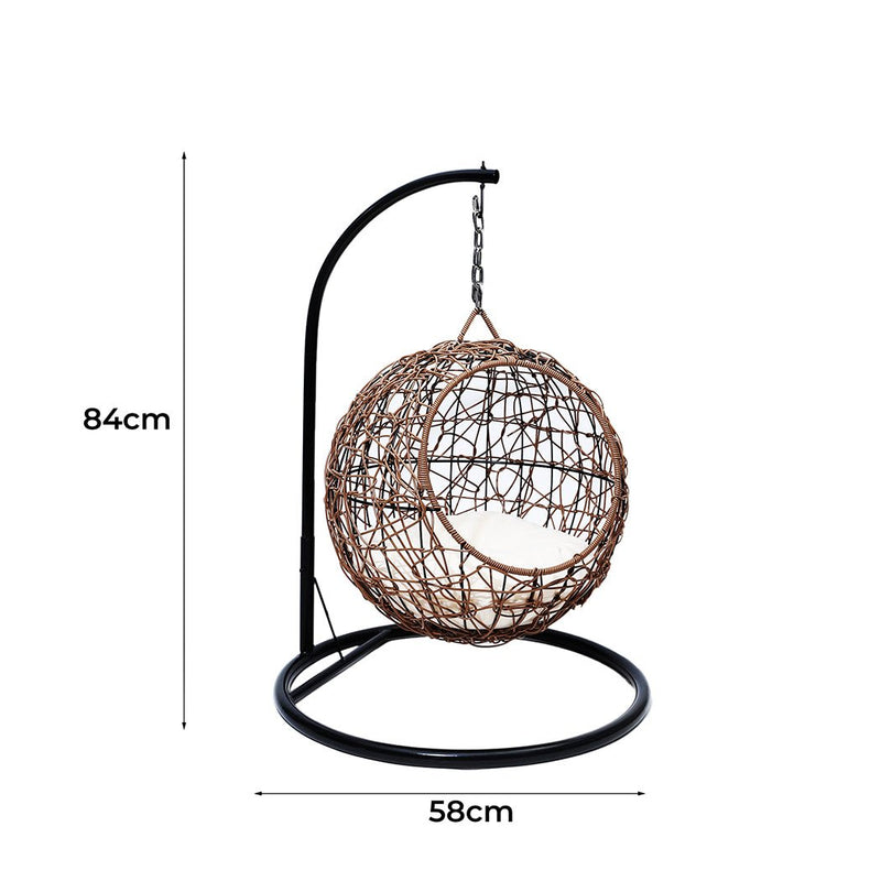 Rattan Cat Beds Elevated Puppy Wicker Hanging Basket Swinging Egg Chair - Bedzy Australia