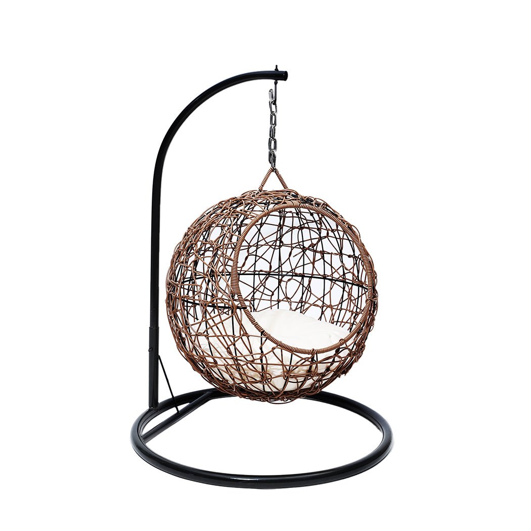 Rattan Cat Beds Elevated Puppy Wicker Hanging Basket Swinging Egg Chair - Bedzy Australia