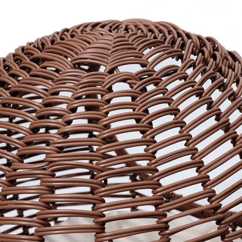 Rattan Pet Bed Elevated Cat Dog House Round Wicker Basket Kennel Egg Shape - Bedzy Australia