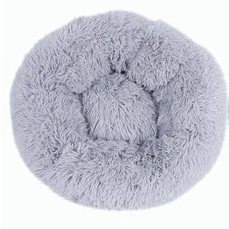 Pet Dog Bed Bedding Warm Plush Round Comfortable Dog Nest Light Grey Large 90cm Large - Pet Care > Dog Supplies - Bedzy Australia