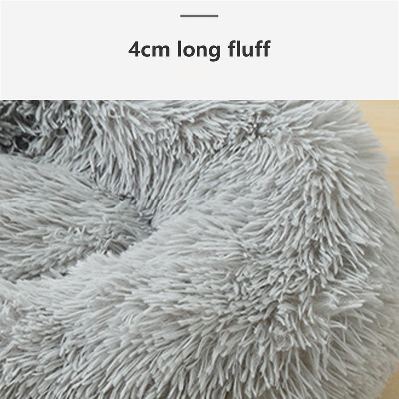 Pet Dog Bed Bedding Warm Plush Round Comfortable Dog Nest Light Grey M 70cm - Pet Care > Dog Supplies - Bedzy Australia