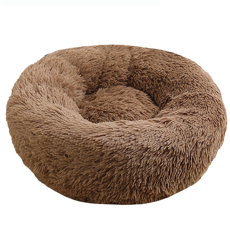 Pet Dog Bed Bedding Warm Plush Round Soft Dog Nest Light Coffee XL 100cm - Pet Care > Dog Supplies - Bedzy Australia