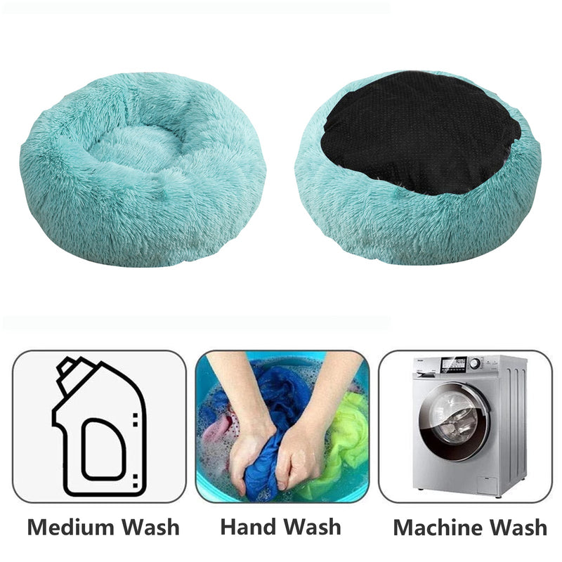 Pet Dog Bed Warm Plush Round Comfortable Nest Comfy Sleeping kennel Green M 70cm - Pet Care > Dog Supplies - Bedzy Australia