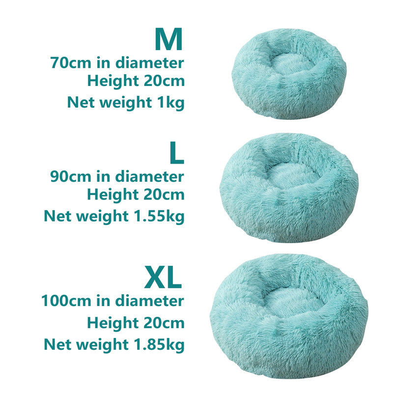 Pet Dog Bedding Warm Plush Round Comfortable Nest Comfy Sleep Kennel Green 100cm - Pet Care > Dog Supplies - Bedzy Australia