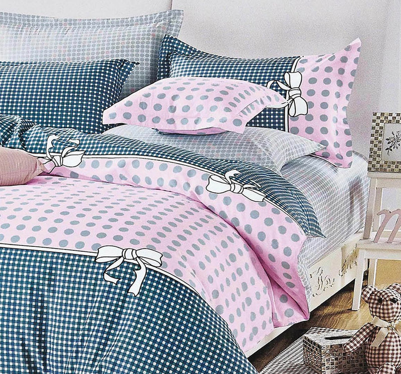 Pink Dots Double Size Bed Quilt/Doona/Duvet Doona Duvet Cover Set - Bedzy Australia (ABN 18 642 972 209) - Home & Garden > Bedding - Cheap affordable bedroom furniture shop near me Australia