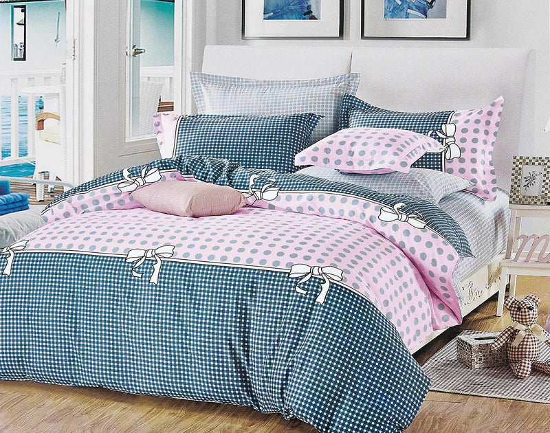 Pink Dots Double Size Bed Quilt/Doona/Duvet Doona Duvet Cover Set - Home & Garden > Bedding - Bedzy Australia