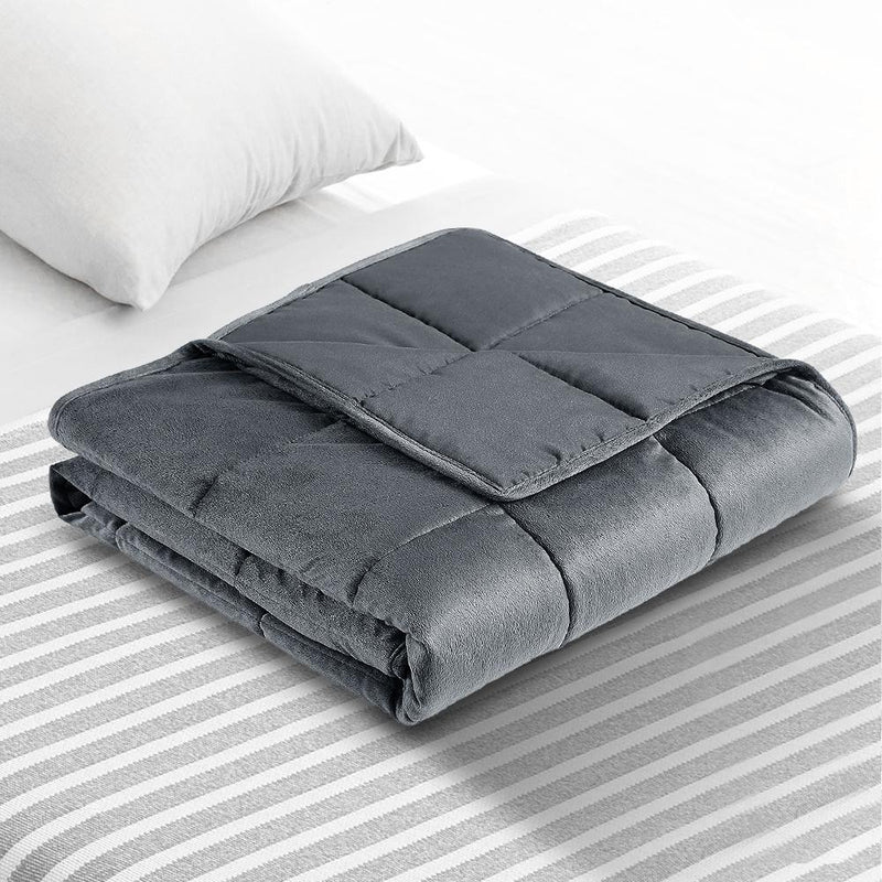 Plush Weighted Calming Blanket 9KG Dark Grey - Bedzy Australia