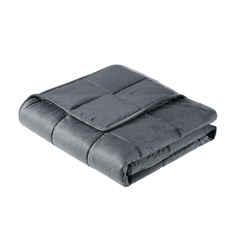 Plush Weighted Calming Blanket 9KG Dark Grey - Bedzy Australia