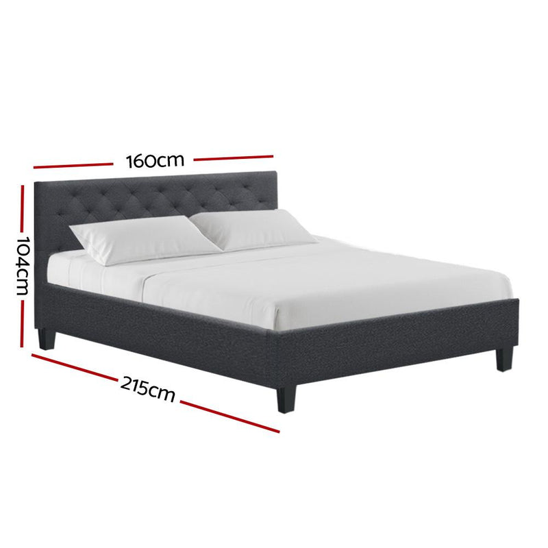 Preston Queen Bed Frame Charcoal - Bedzy Australia - Furniture > Bedroom