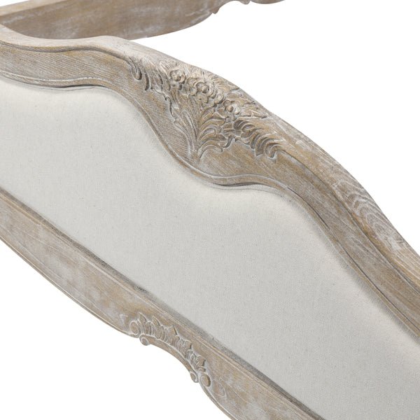 Queen Bedframe Linen Fabric Beige Oak Wood White Washed Finish Mattress Support - Bedzy Australia (ABN 18 642 972 209) - Furniture > Mattresses