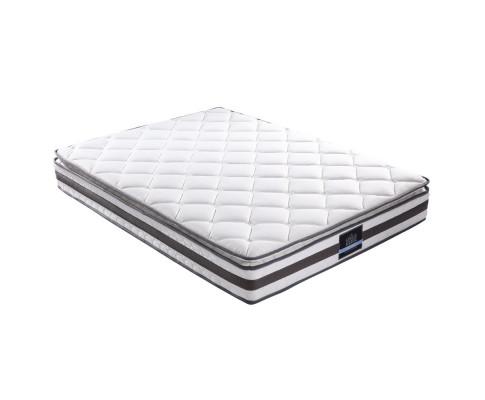 Queen Package | Agnes Bed Charcoal & Normay Pillow Top Mattress (Medium Firm) - Bedzy Australia