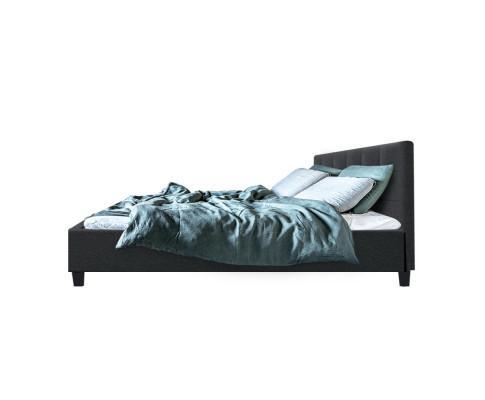 Queen Package | Agnes Bed Charcoal & Normay Pillow Top Mattress (Medium Firm) - Bedzy Australia