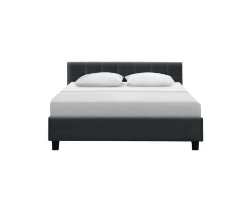 Queen Package | Agnes Bed Charcoal & Normay Pillow Top Mattress (Medium Firm) - Bedzy Australia