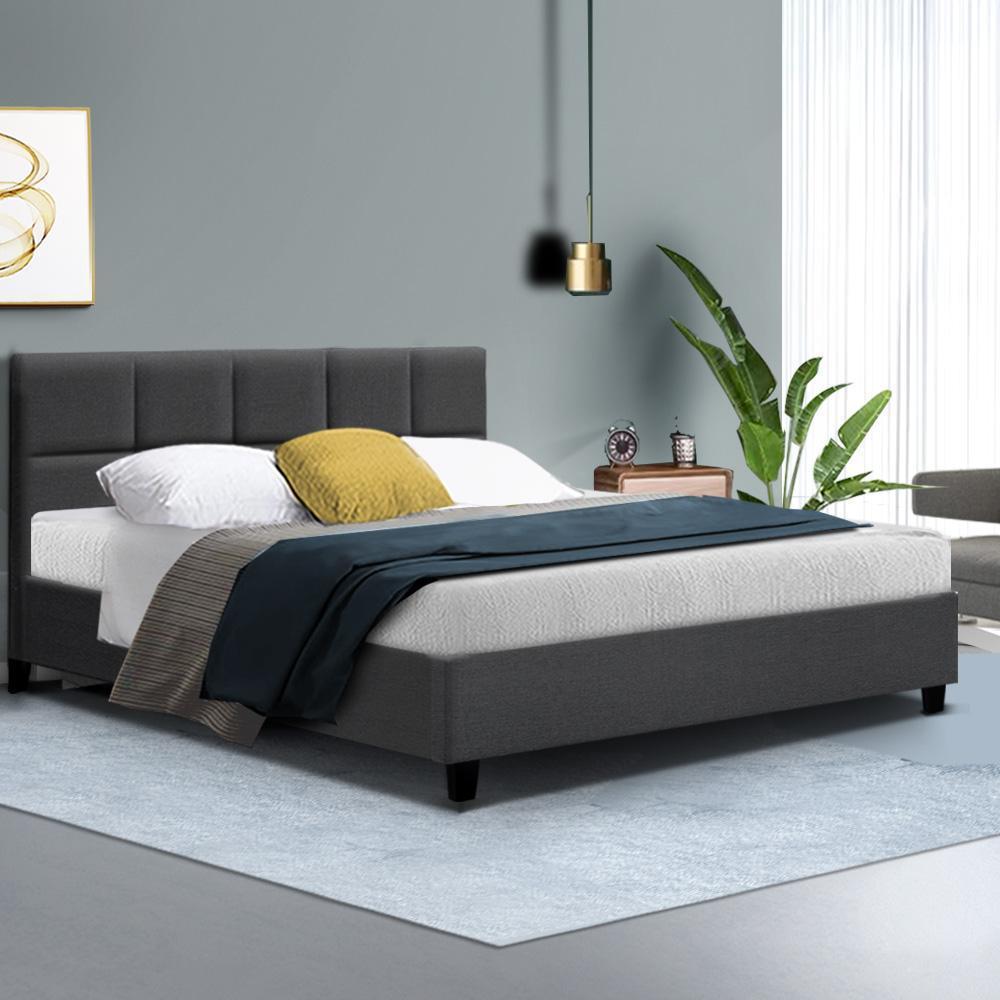 Queen Package | Bondi Bed Charcoal & Normay Pillow Top Mattress (Medium Firm) - Bedzy Australia