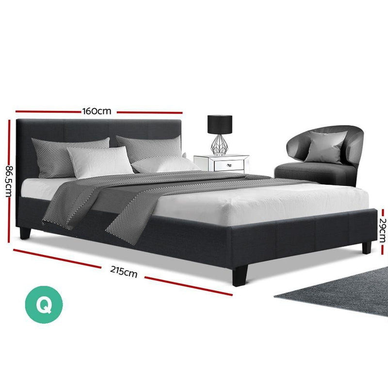 Queen Package | Coogee Bed Frame Charcoal & Bonita Euro Top Mattress (Medium Firm) - Bedzy Australia - Furniture > Bedroom