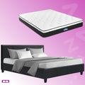 Queen Package | Coogee Bed Frame Charcoal & Bonita Euro Top Mattress (Medium Firm)