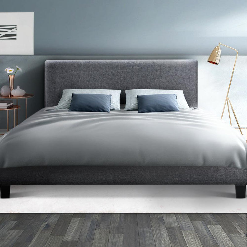 Queen Package | Coogee Bed Frame Grey & Bonita Euro Top Mattress (Medium Firm) - Bedzy Australia - Furniture > Bedroom